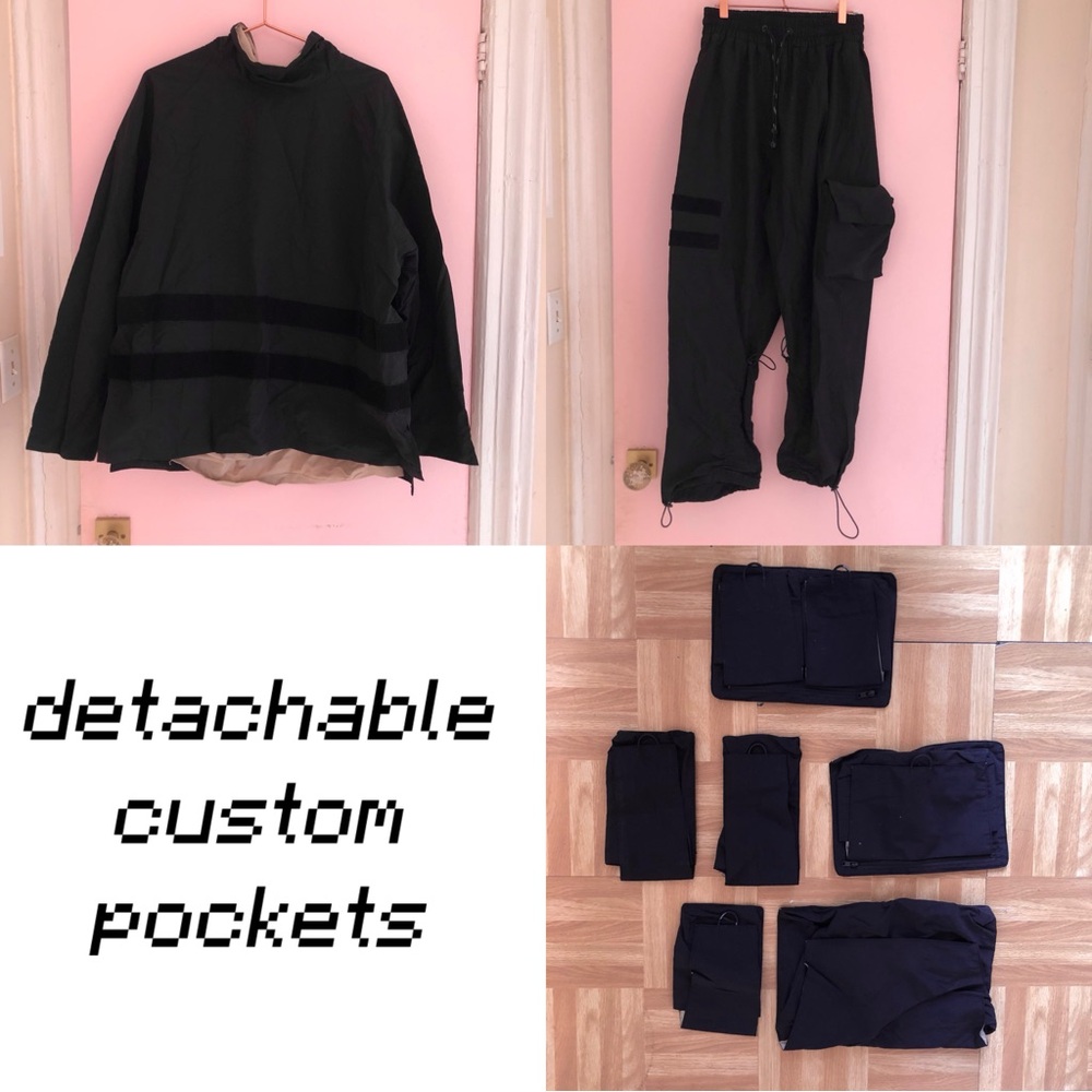 Moditec Nylon Windbreaker Pullover and Pant with Detachable Custom Pockets